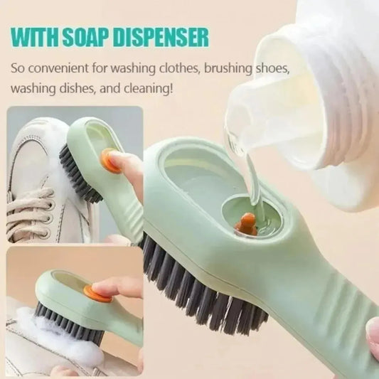 Multifunction Cleaning Shoe Brush With Soap Container and Hook