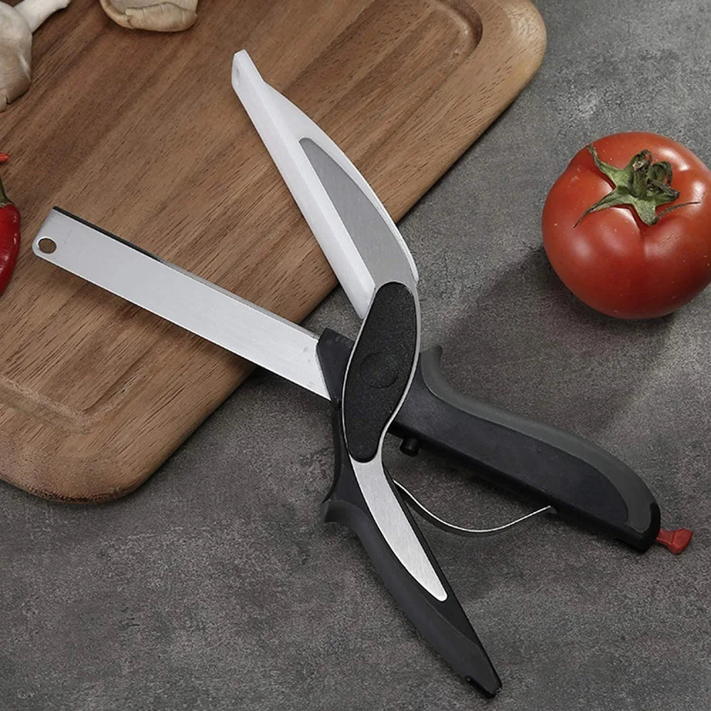 2 In 1 Clever Cutter Kitchen Scissors Quick Vegetable Cutter Vegetable Chopper