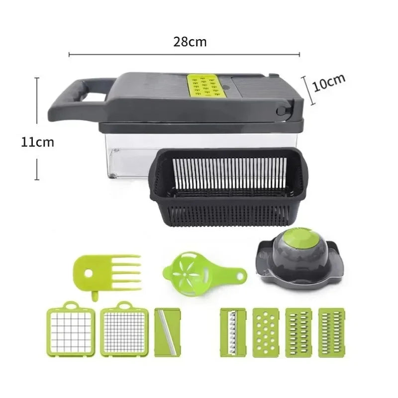 12 in 1 Multifunctional Vegetable Chopper Handle Food Grate Food Chopper Vegetable Slicer Dicer Cut Kitchen Items