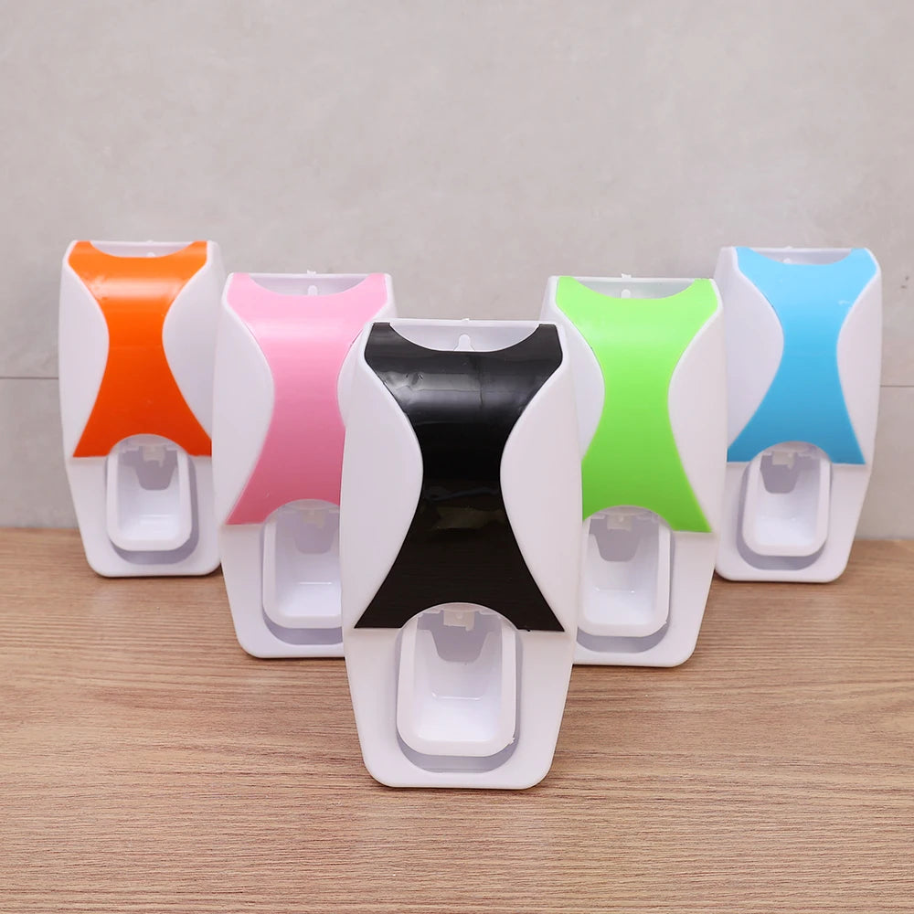 Toothbrush Holder with Automatic Toothpaste Dispenser Wall Mounted Toothbrush Razor Storage Rack Bathroom Toothpaste Squeezer